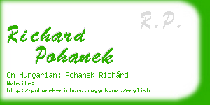 richard pohanek business card