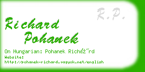 richard pohanek business card